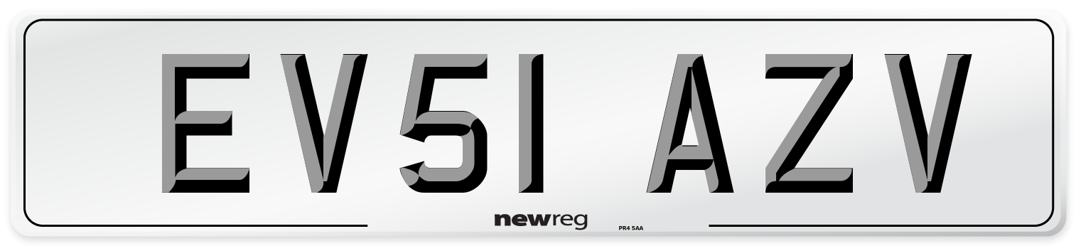 EV51 AZV Number Plate from New Reg